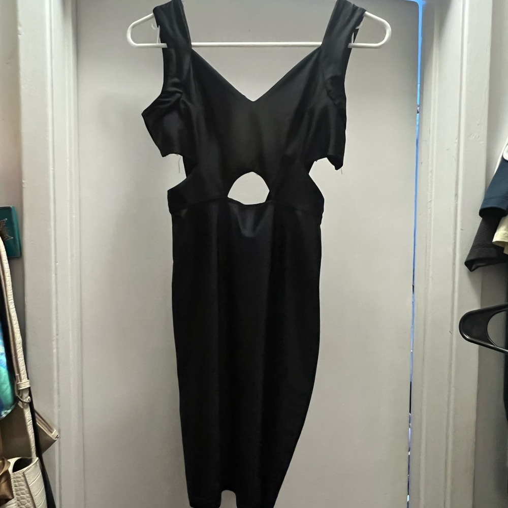 Black cut out tight mini dress